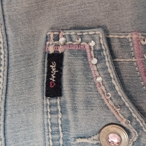 🏍Women's Light Blue Jeans With Pink Decor - Picture 10 of 16